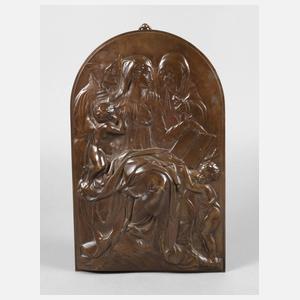 Ferdinand Barbedienne Bronzerelief der heiligen Familie