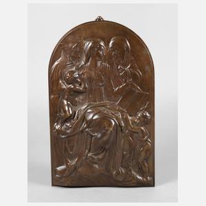 Ferdinand Barbedienne Bronzerelief der heiligen Familie