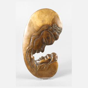 Niquet Bronzerelief Mutter mit Kind