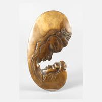 Niquet Bronzerelief Mutter mit Kind111
