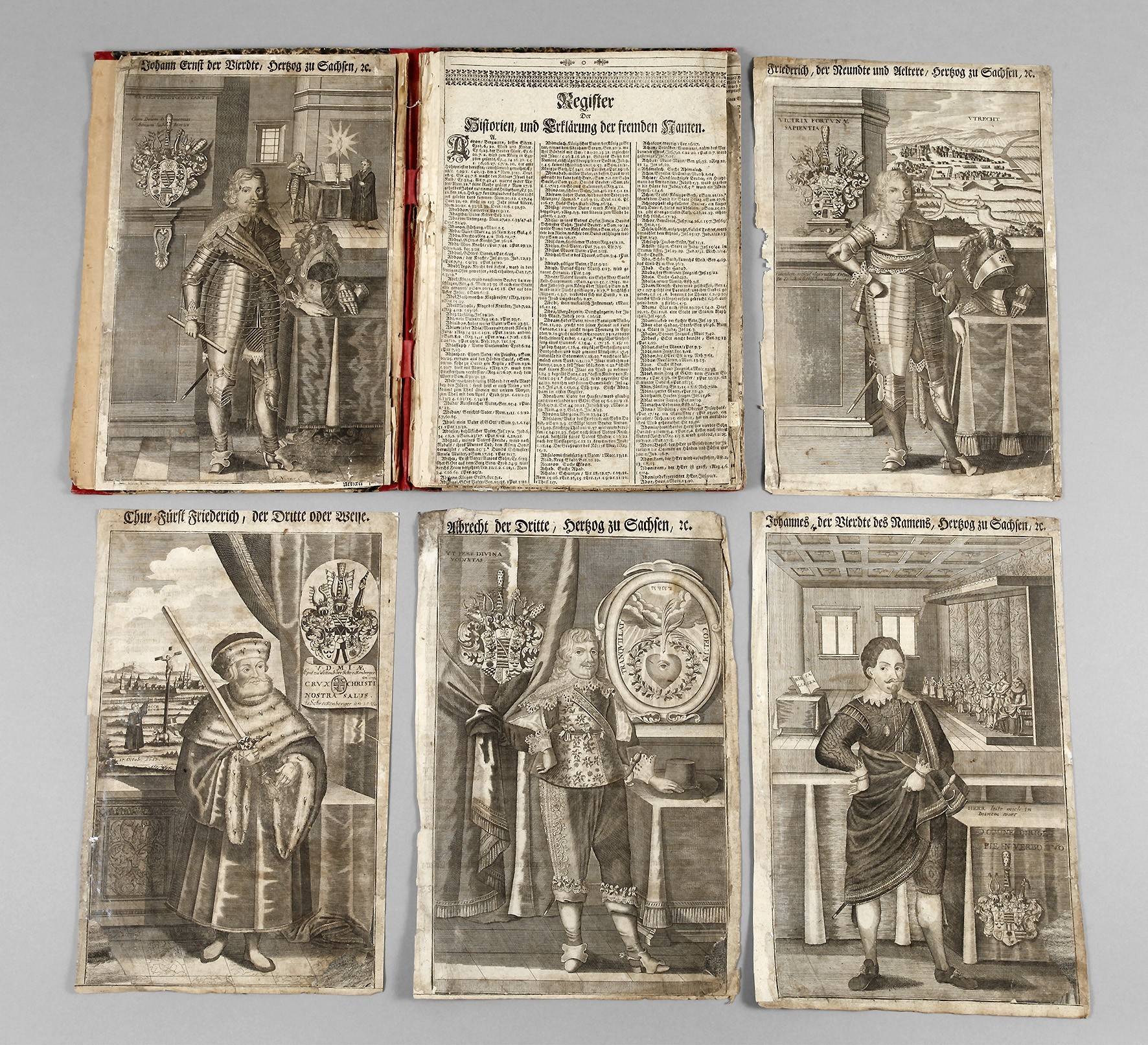 Sieben sächsische Herrscherportraits 18. Jh.