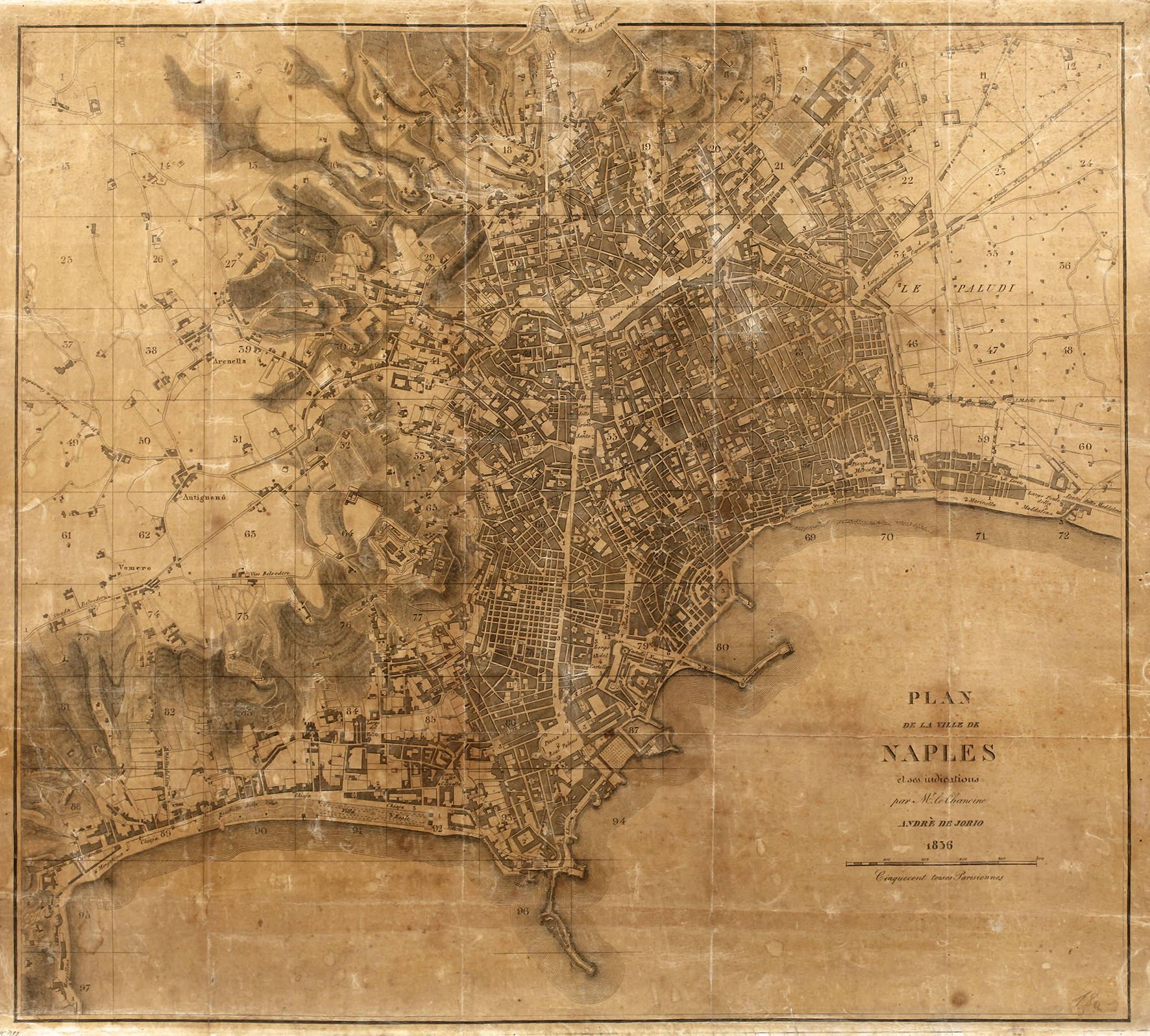 Stadtplan von Neapel 1836