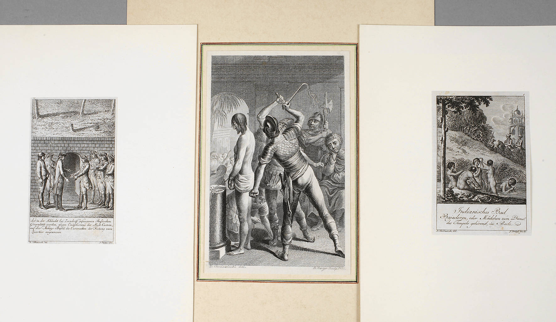 Drei Buchillustrationen nach Daniel Nikolaus Chodowiecki