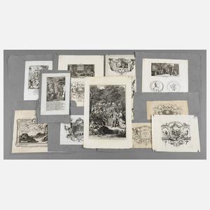 David Herrliberger, Konvolut Vignetten und Illustrationstafeln