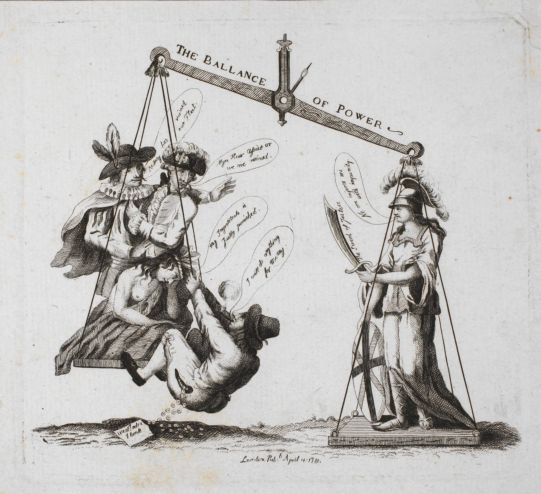 Englische Spottkarikatur 1781