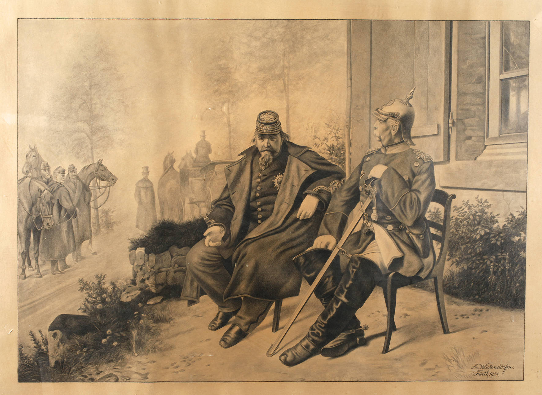 A. Wüstendörfer, Napoleon III. und Bismarck nach der Schlacht bei Sedan