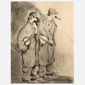 Robert Lauth, attr., Musiker im Regen