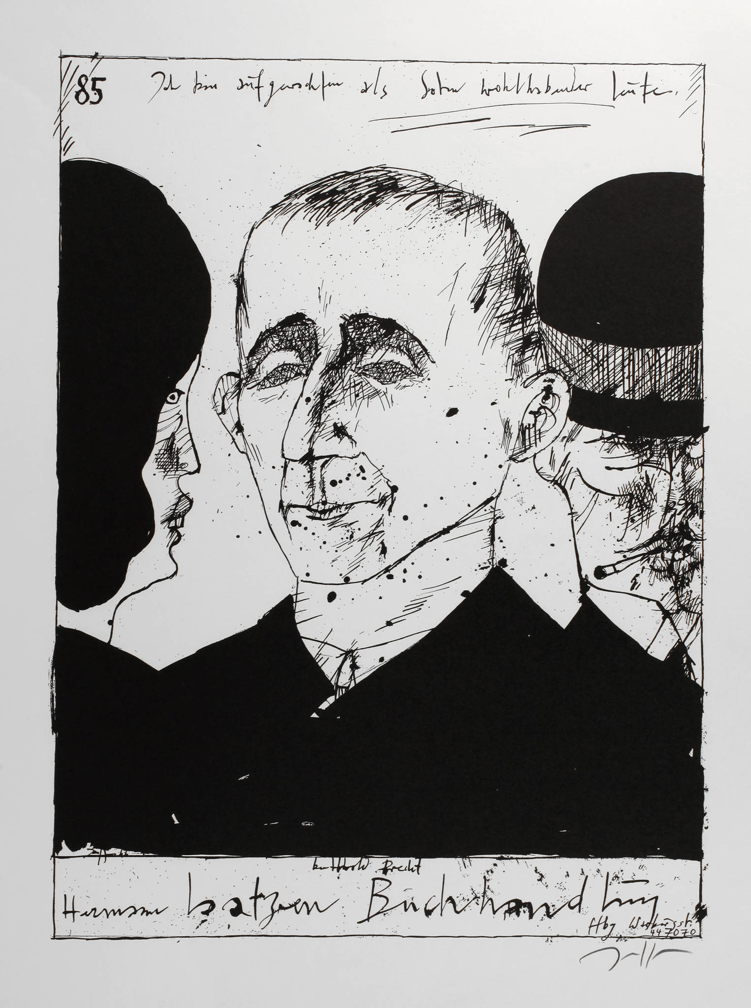 Horst Janssen, Portrait Bertolt Brecht