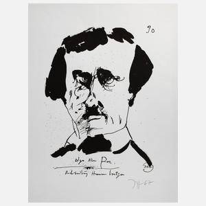 Horst Janssen, Portrait Edgar Allan Poe