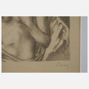 Prof. Johann Vincenz Cissarz, Mädchenakt vor südlicher Landschaft