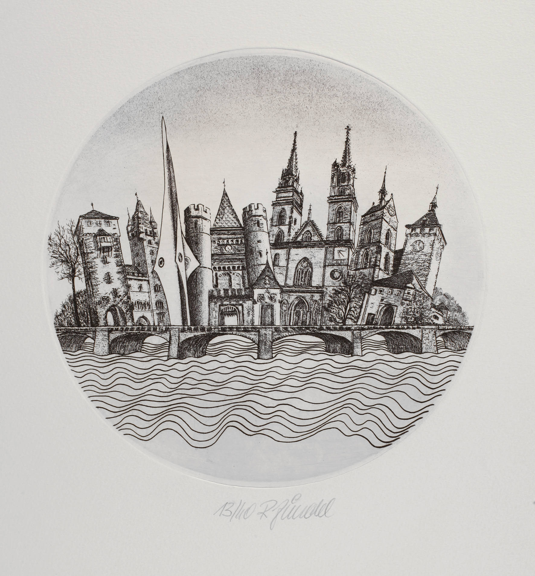 Prof. Rudolf Zündel, Stadtansicht Basel