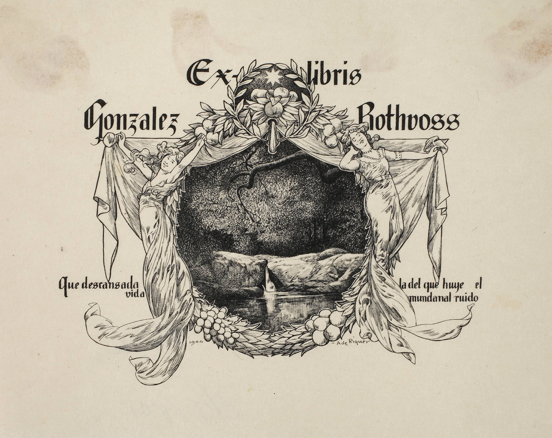 Alejandro de Riquer Inglada, Exlibris Gonzales Rothvoss