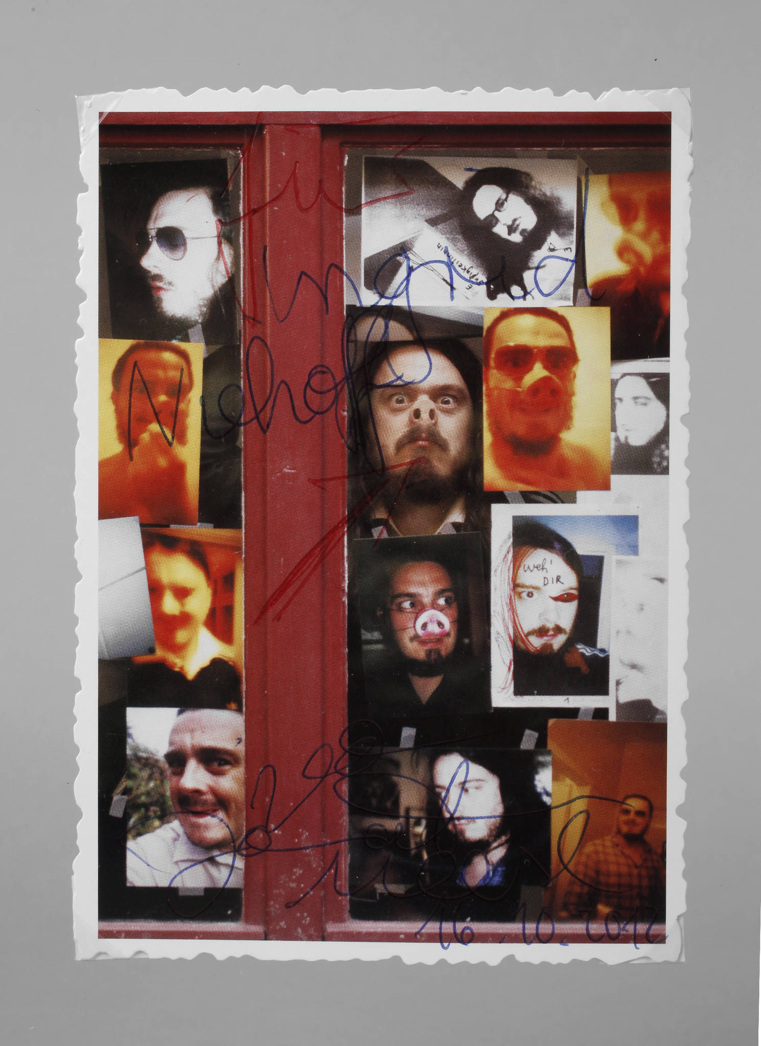 Jonathan Meese, Kunstpostkarte mit Autograph