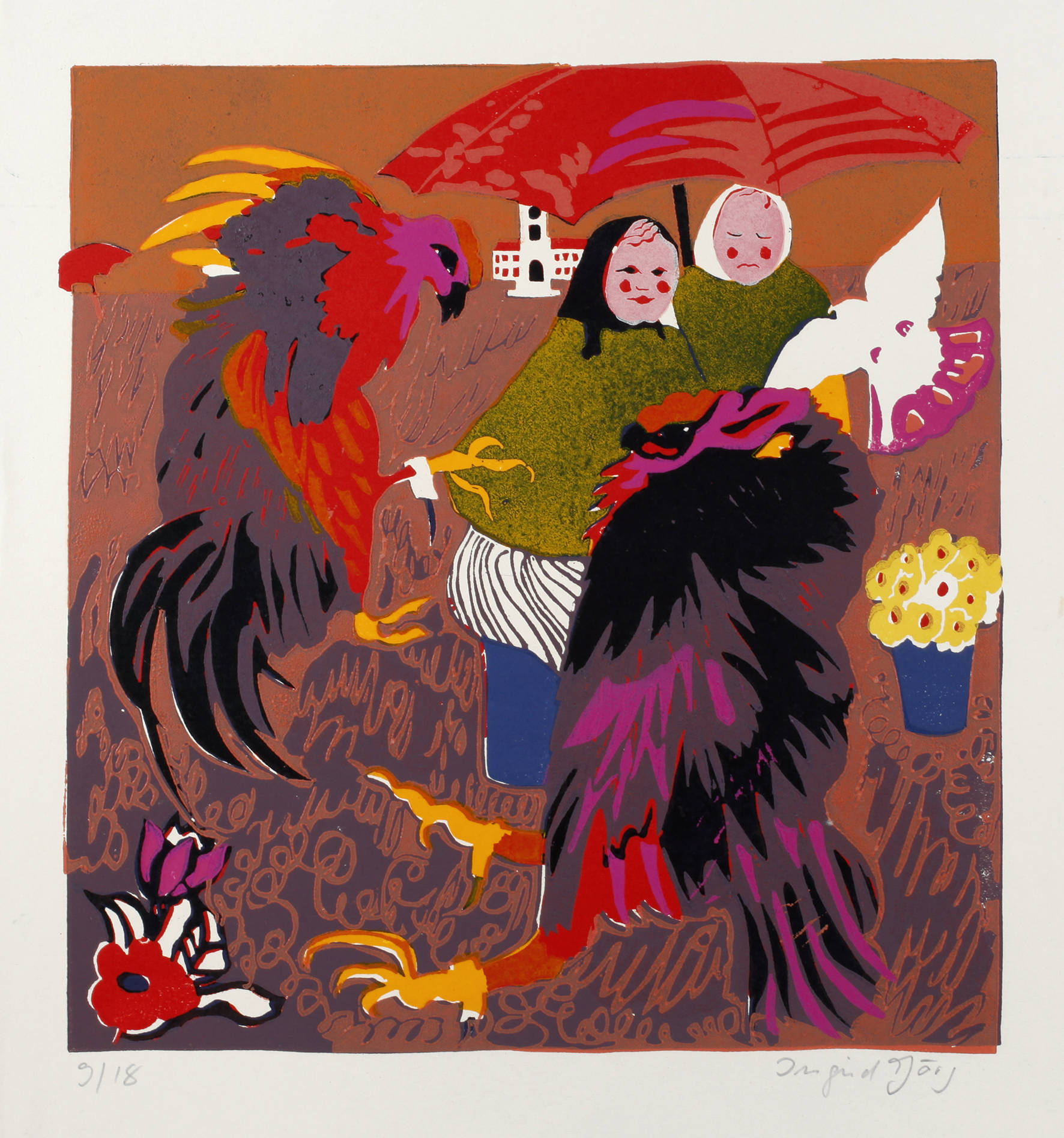 Ingrid Jörg, Hahnenkampf