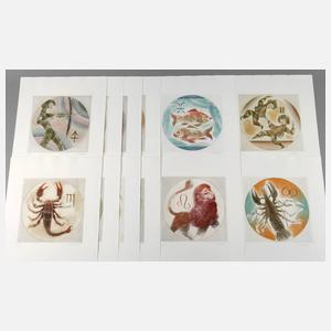 Prof. Alfred Finsterer, zwölf Tierkreiszeichen