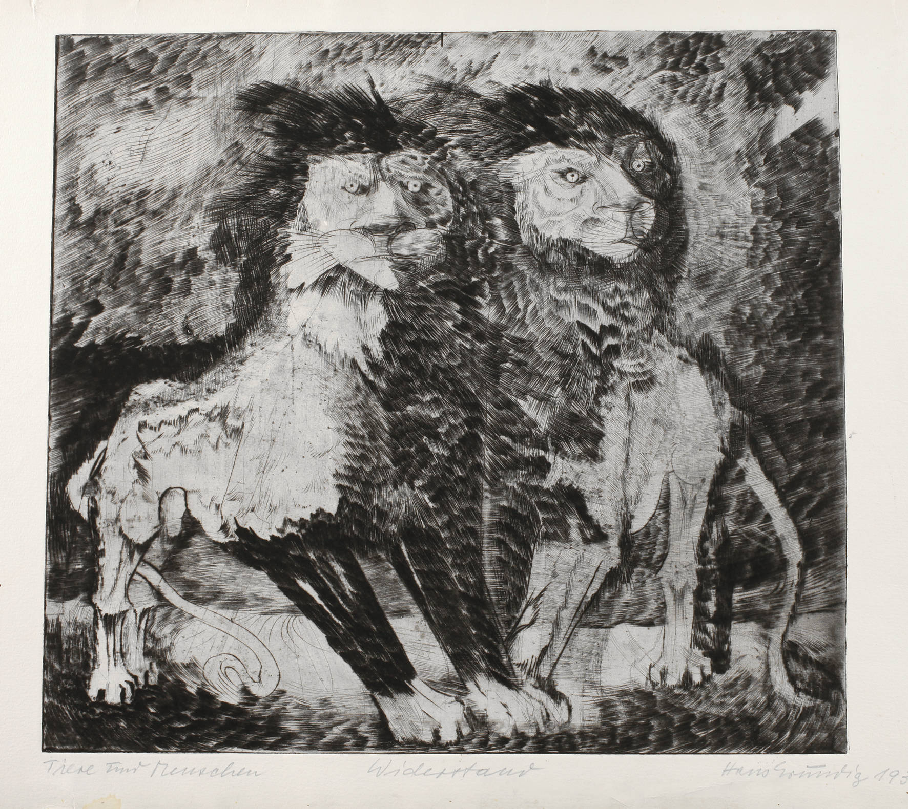 Prof. Hans Grundig, ”Tiere und Menschen - Widerstand”