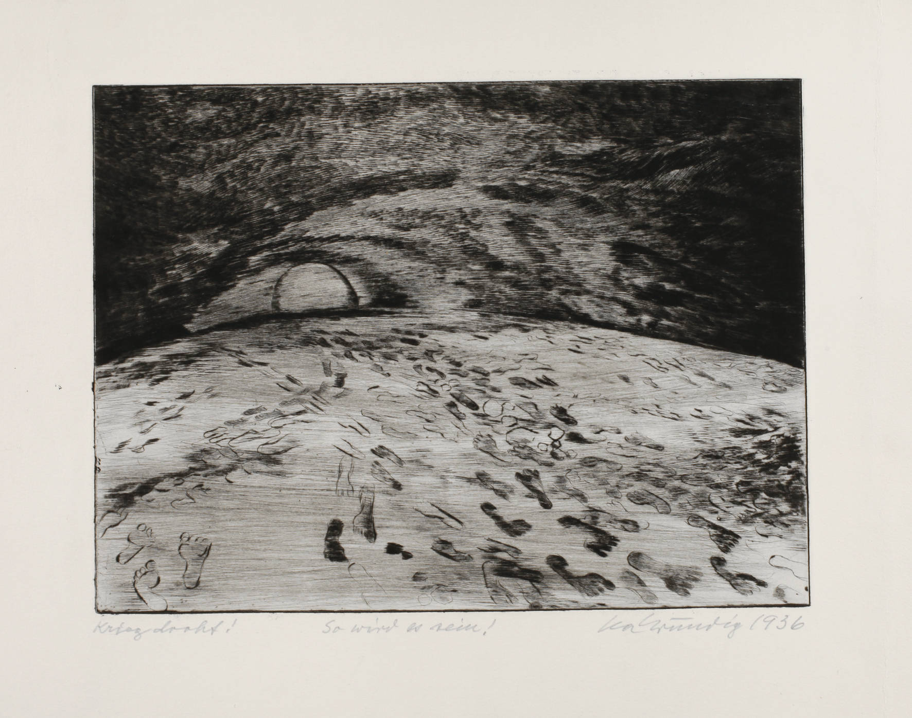 Prof. Lea Grundig, ”Krieg droht! – So wird es sein!” 1936