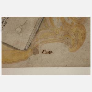 Trompe-l'oeil mit graphischen Blättern