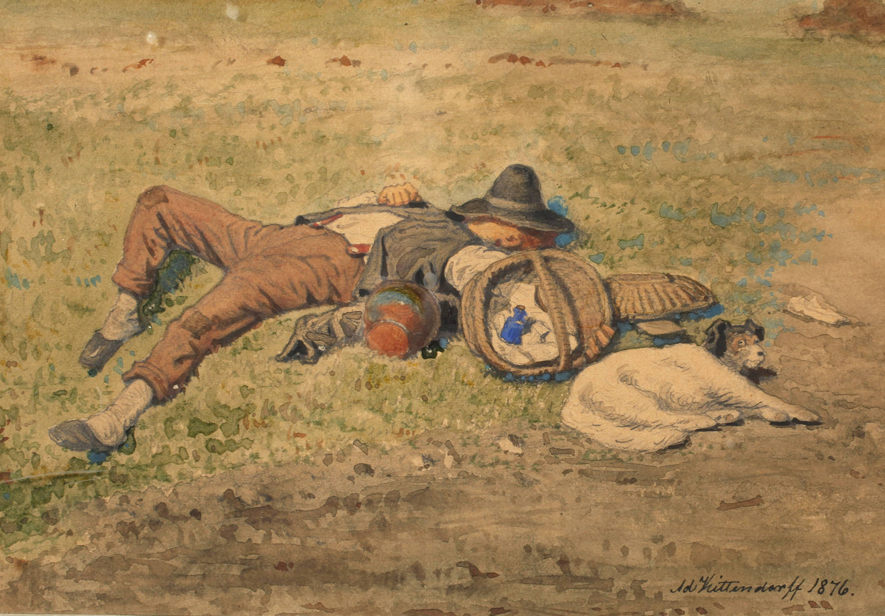 Johann Adolf Kittendorff, rastender Wandergeselle