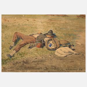 Johann Adolf Kittendorff, rastender Wandergeselle