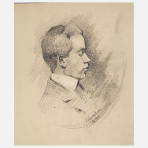 Eduard Klenk, Junger Mann im Profil