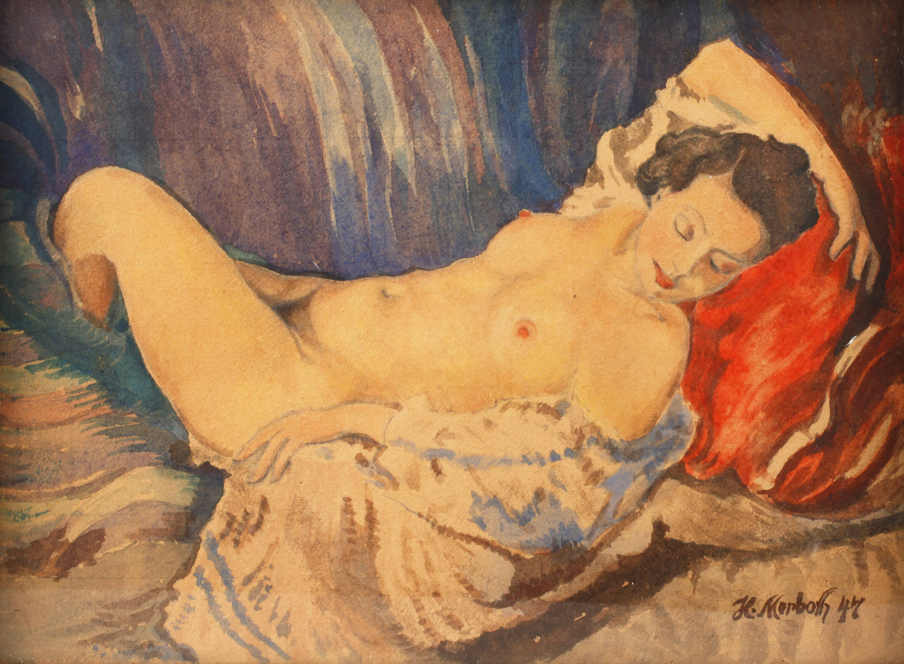 H. Merboth, Schlummernder Damenakt