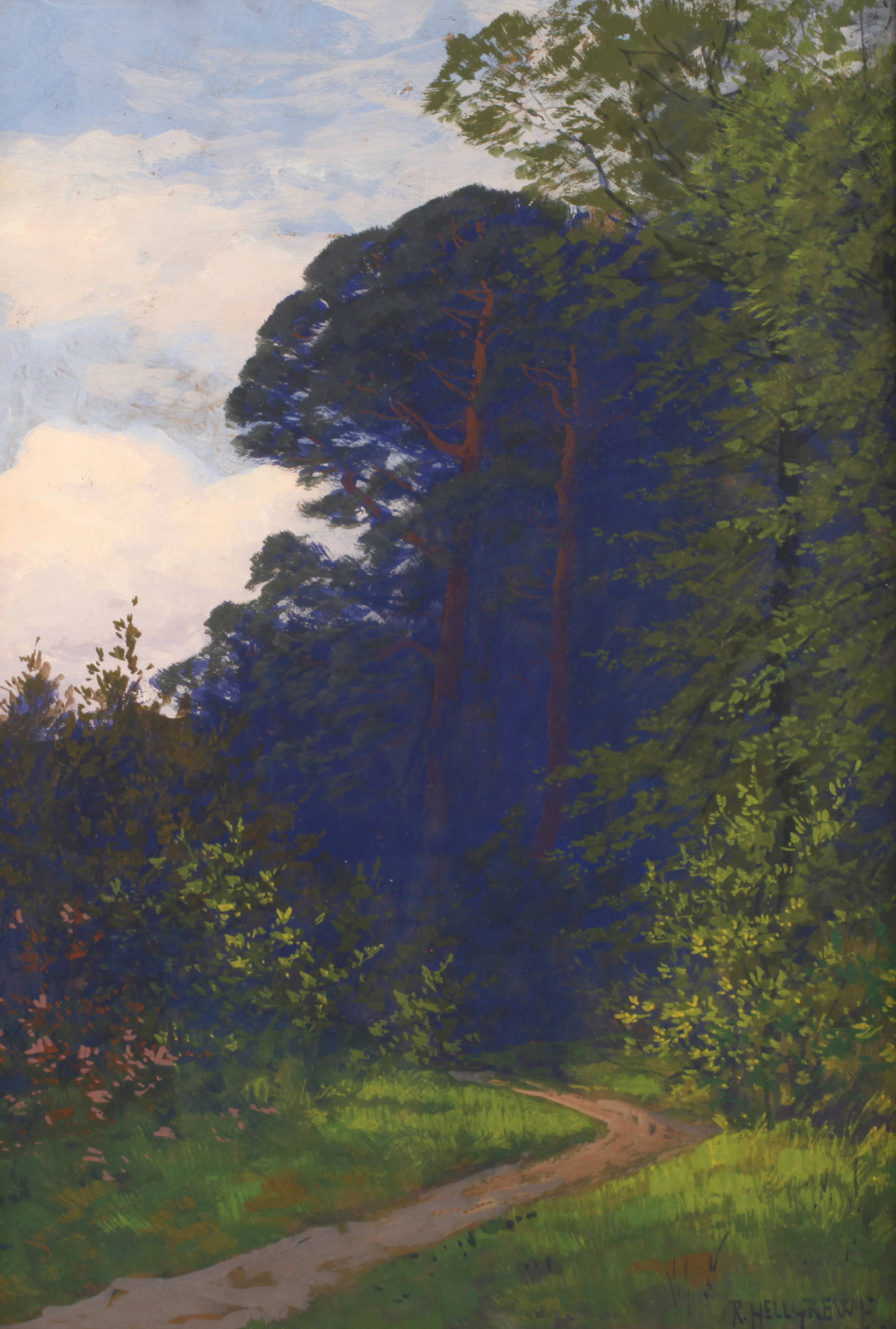 Rudolf Hellgrewe, Waldrand in der  Abenddämmerung