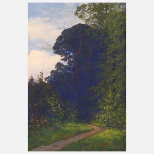 Rudolf Hellgrewe, Waldrand in der  Abenddämmerung