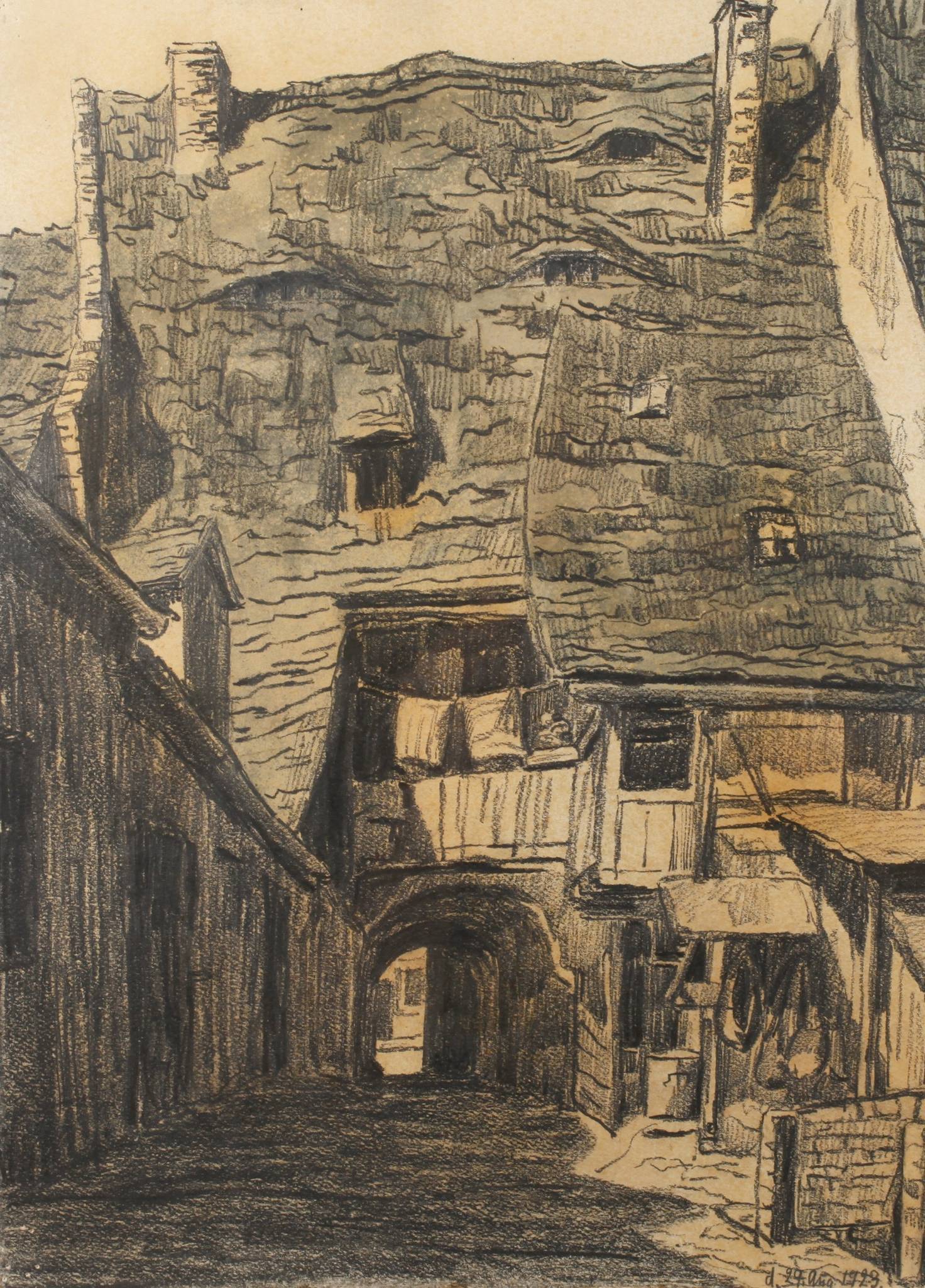 Elisabeth Reuter, attr., Altehrwürdige Hofansicht