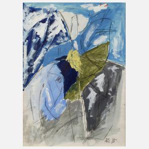 Abstrakte Komposition in Blau