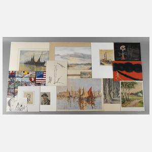 Konvolut Zeichnungen und Aquarelle