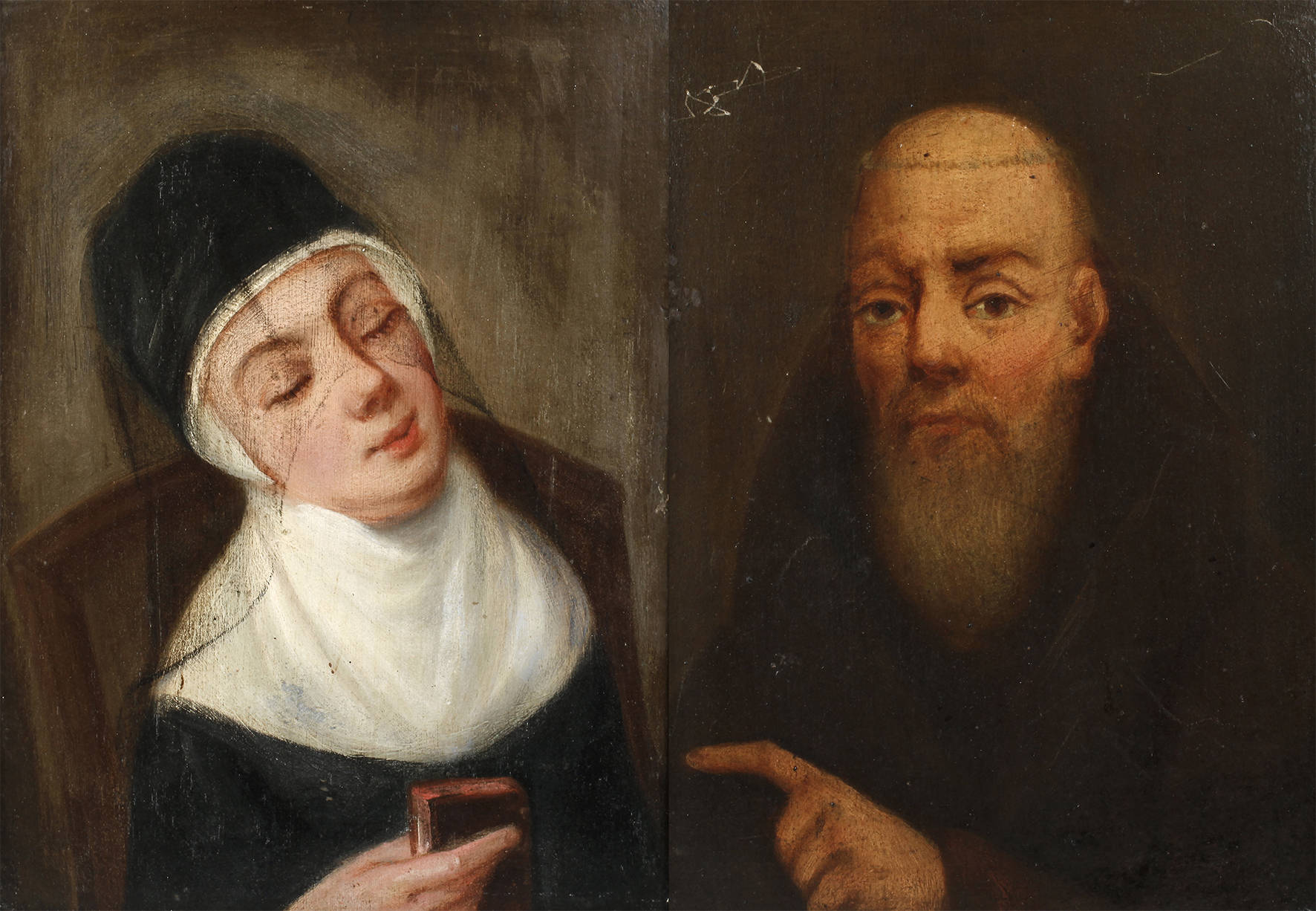 Bildnispendants Mönch und Nonne