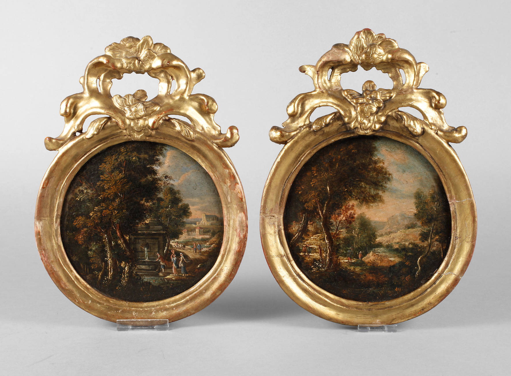 Paar Tondos Italien um 1700
