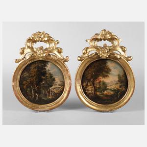 Paar Tondos Italien um 1700