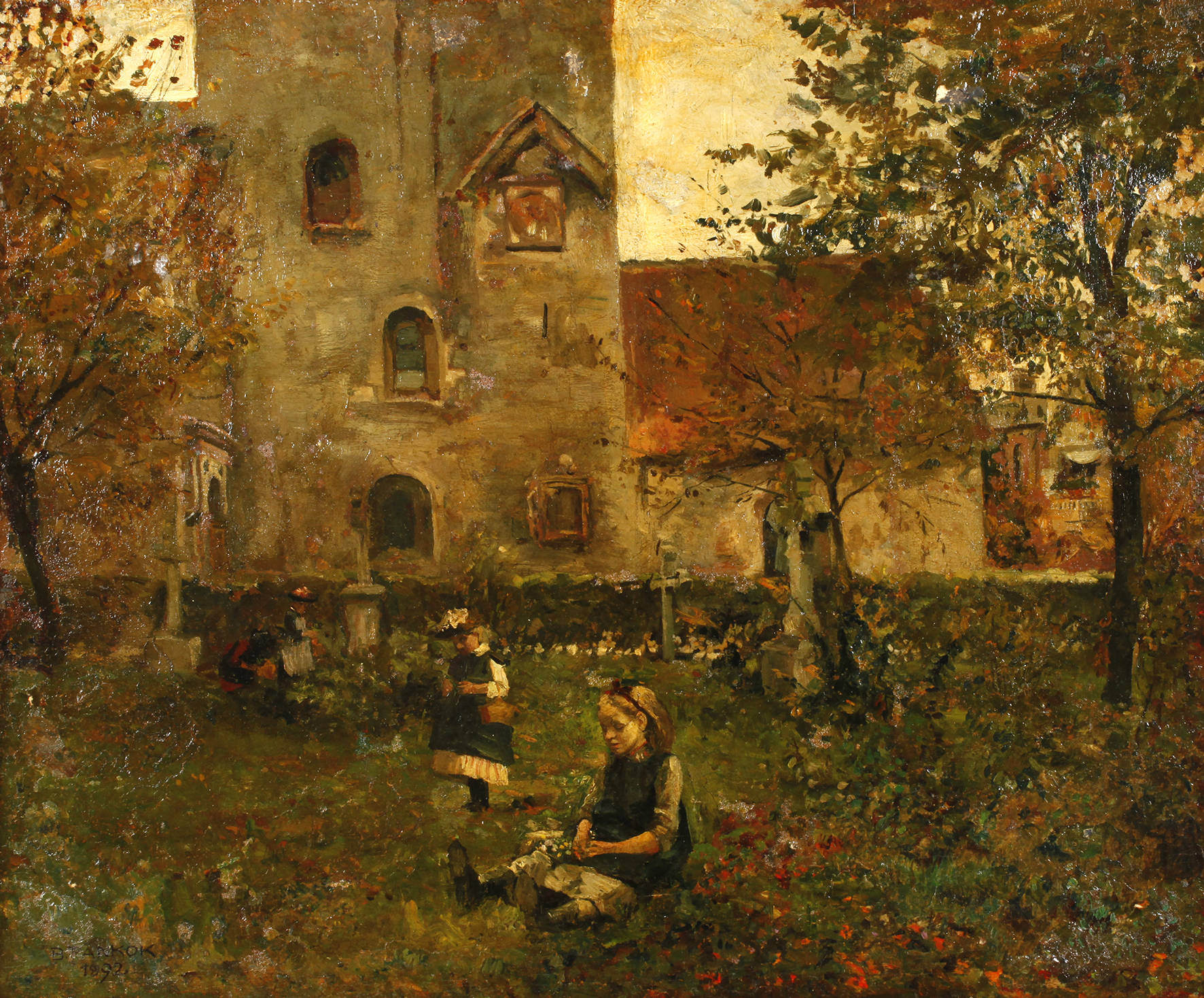 Prof. Bernhard Pankok, Spielende Kinder auf dem Kirchhof