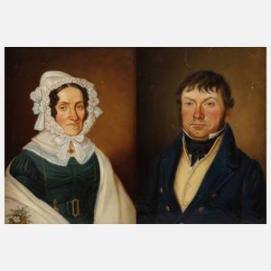 Biedermeierportraitpendants des Ehepaares Stuck
