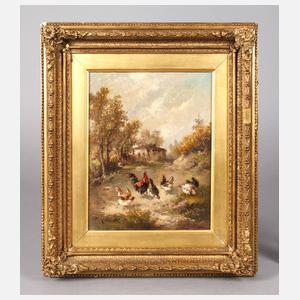 Louis Marie Lemaire, Hühner vorm Bauernhof