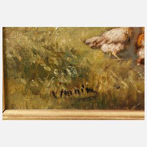 Louis Marie Lemaire, Hühner vorm Bauernhof