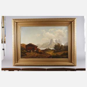 Alm in Hochgebirgslandschaft