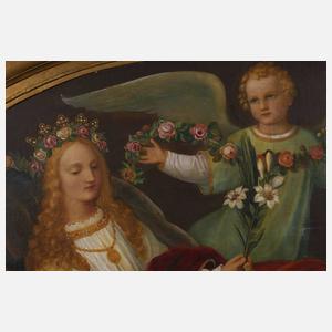 Liegende Heilige mit Engeln