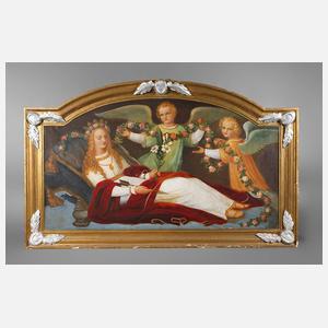 Liegende Heilige mit Engeln