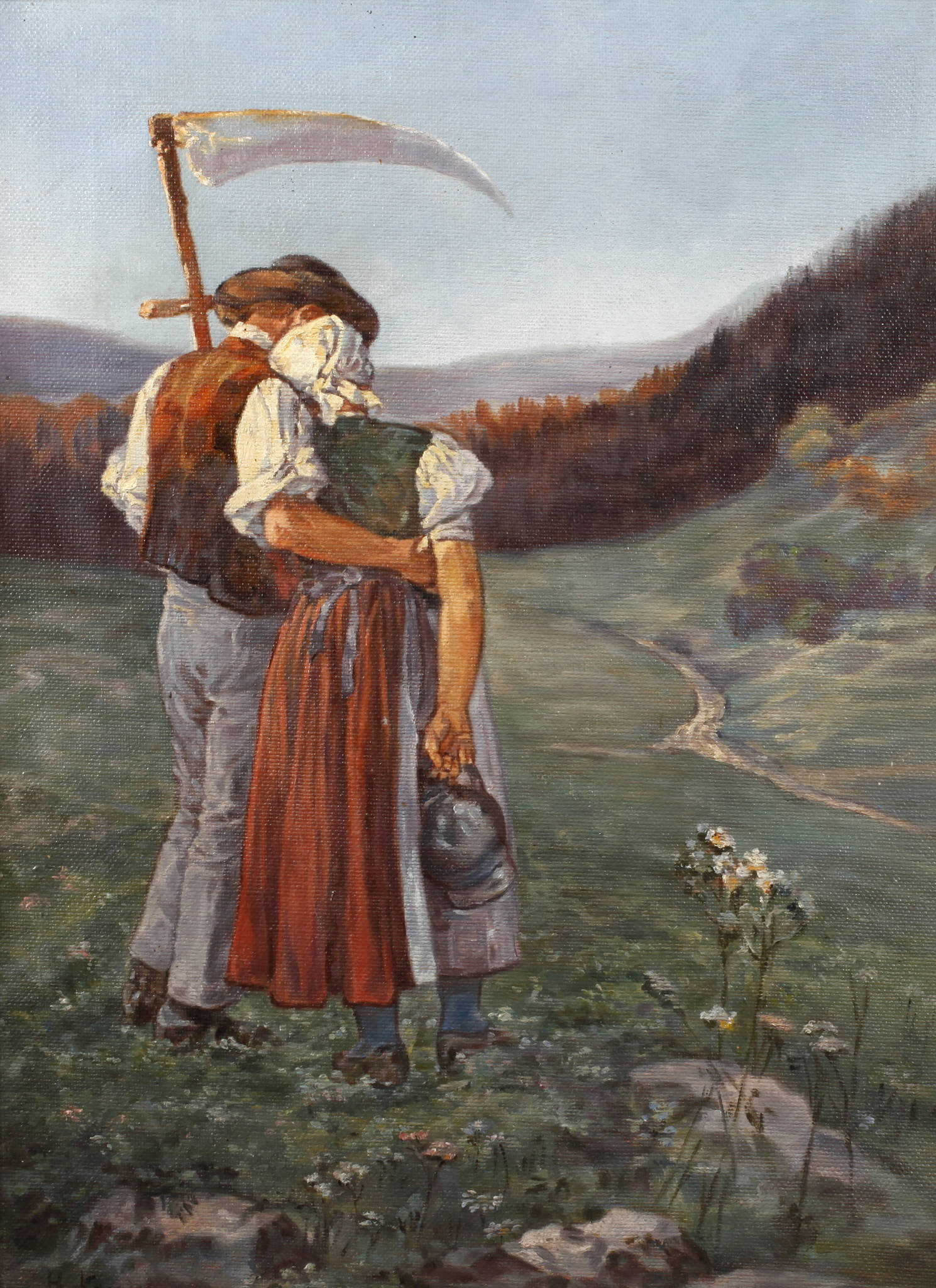 H. Krum, Bauernpaar nach getaner Arbeit