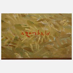 J. Rombald, Erntelandschaft mit Kuhgespann