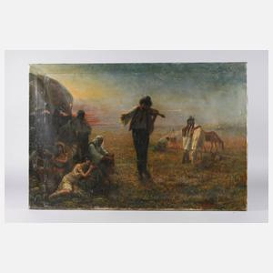 F. Reimann, Fahrendes Volk am Feuer