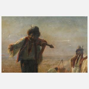 F. Reimann, Fahrendes Volk am Feuer