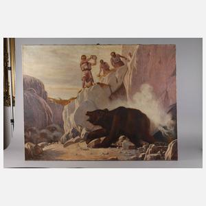 J. Szabó, Steinzeitliche Bärenjagd