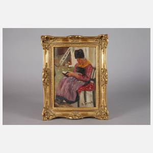 Frank, Lesende Frau in Tracht