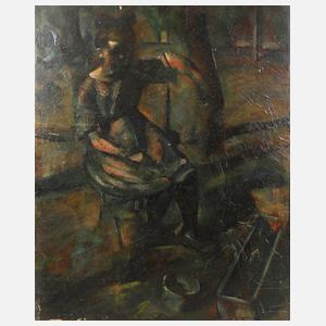 Studie eines sitzenden Mädchens