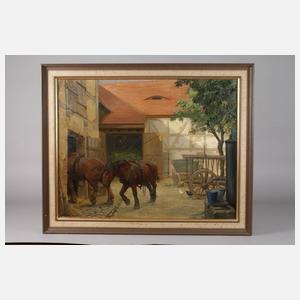 Prof. Carl Alexander Brendel, Pferde auf dem Bauernhof