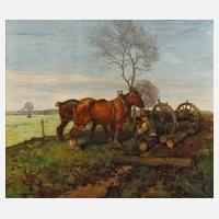 Ludwig Kiederich, Bauer mit Pferden in Märzlandschaft111